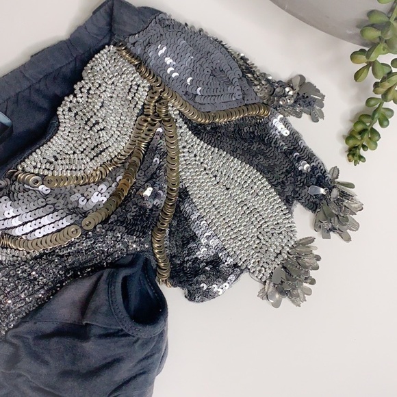 Marciano Sequin Embellished Single shoulder Rouched Tie dye mini dress Small - Picture 3 of 8